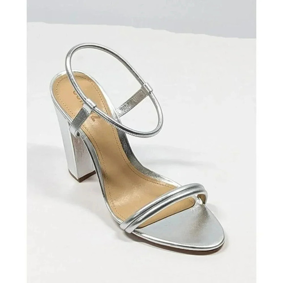 Schutz Women's Pincesa Silver Metallic High-Heel Sandals Size 9.5 B (MSRP $170) - Picture 2 of 10